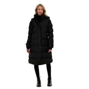 Canada Weather Gear Women’s Longline Black Puffer Parka